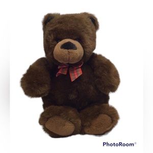 👠 GUND Stuffed Bear with Plaid Bow
